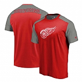 Detroit Red Wings Fanatics Branded Iconic Blocked T-Shirt RedHeathered Gray,baseball caps,new era cap wholesale,wholesale hats